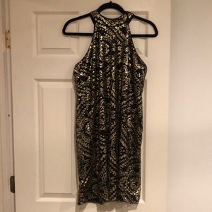 Black and gold sequin Cocktail Dress